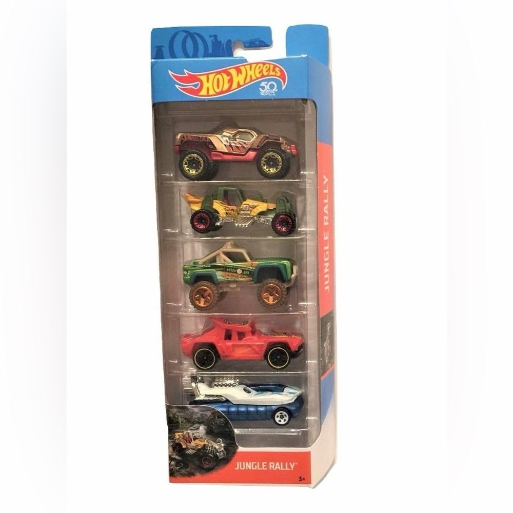 SET OF 2- Hot Wheels Jungle Rally Assortment, Set 2 X 5 Cars (2Pk) (10 Cars)